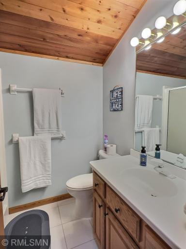 Located between the two upper level bedrooms is a nice three-quarter bathroom complete with tile flooring.