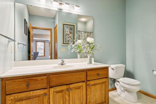 Your guests will be more than comfortable with this spacious lower level bathroom.
