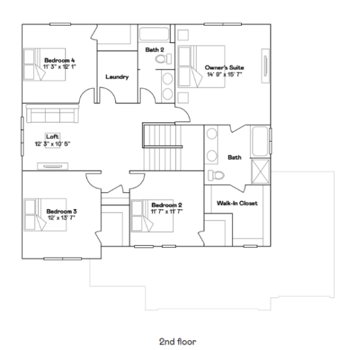 Lewis upper level floorplan.