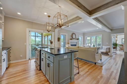 Access to Large 3 Season Screened In Porch off of the Kitchen to easily allow gathering spaces to be inside or outside