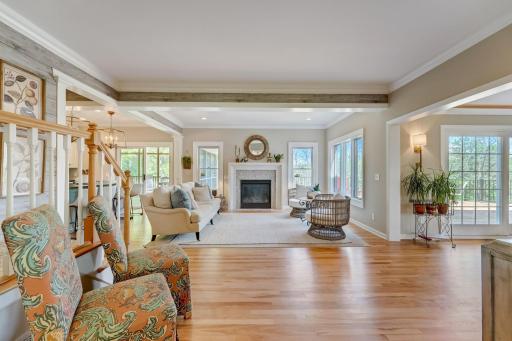 Warm and Cozy Family Fireplace Gathering Room off of the Kitchen and Dining area to allow groups to gather and all be together
