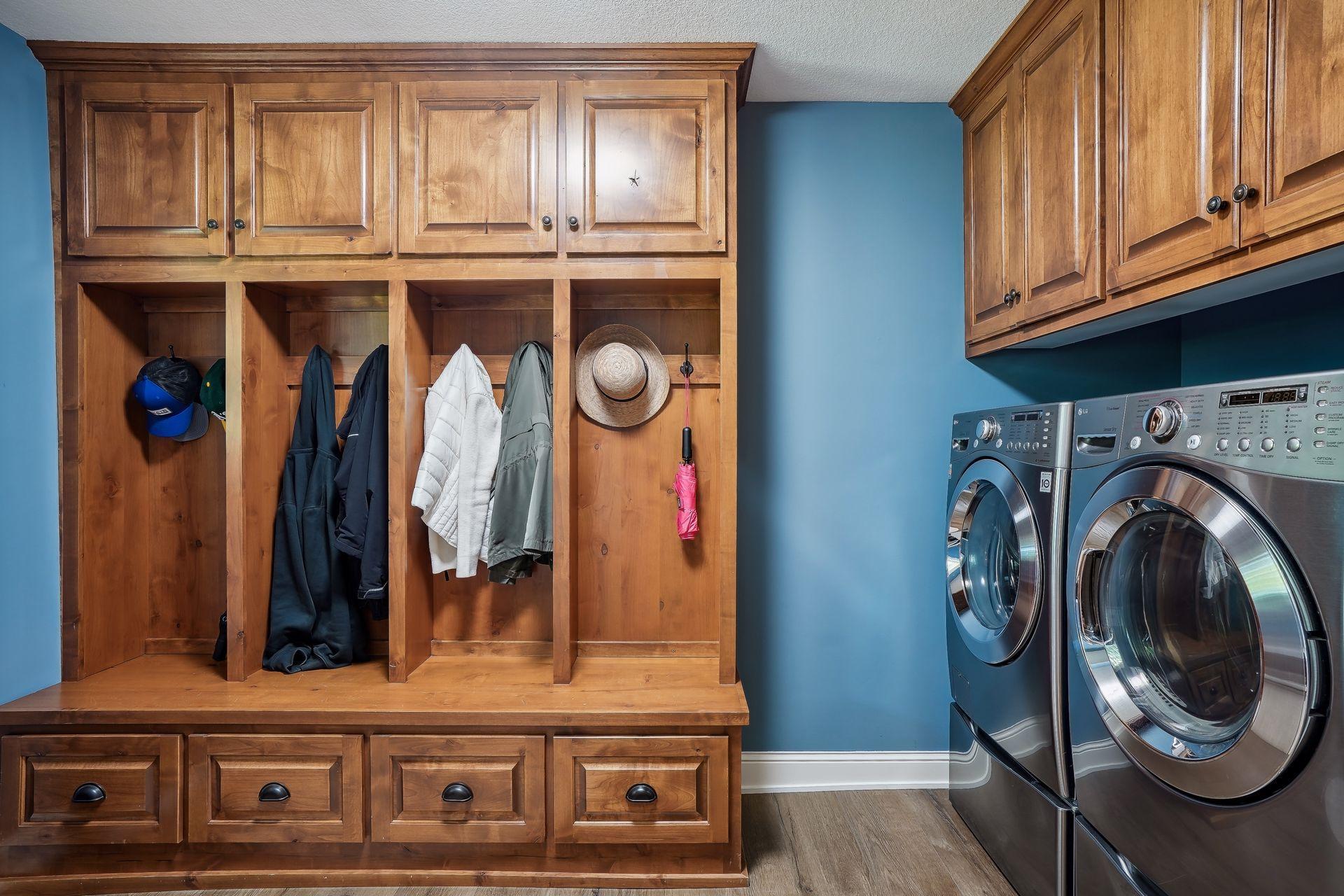 main level laundry and storage