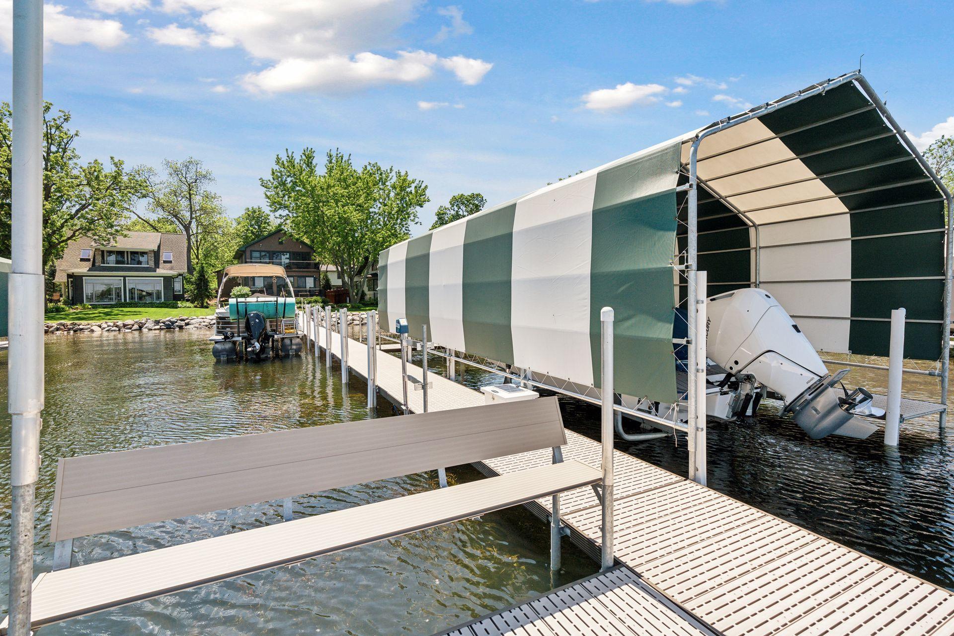 new dock, stays with property