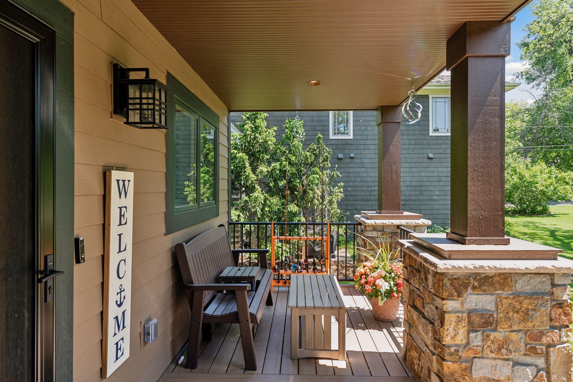 covered and generous sized front porch