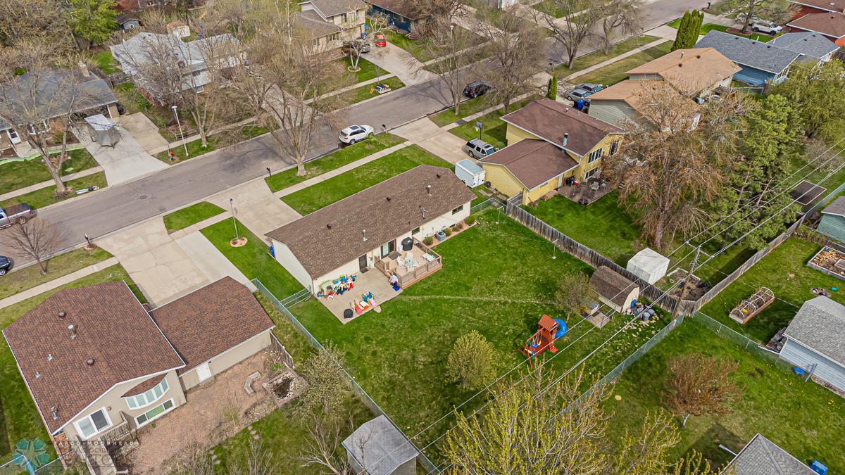 Arial view of back of home