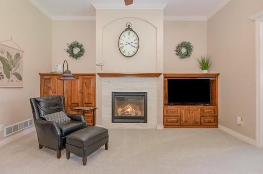 One of two gas fireplaces in the home to add warmth and comfort.