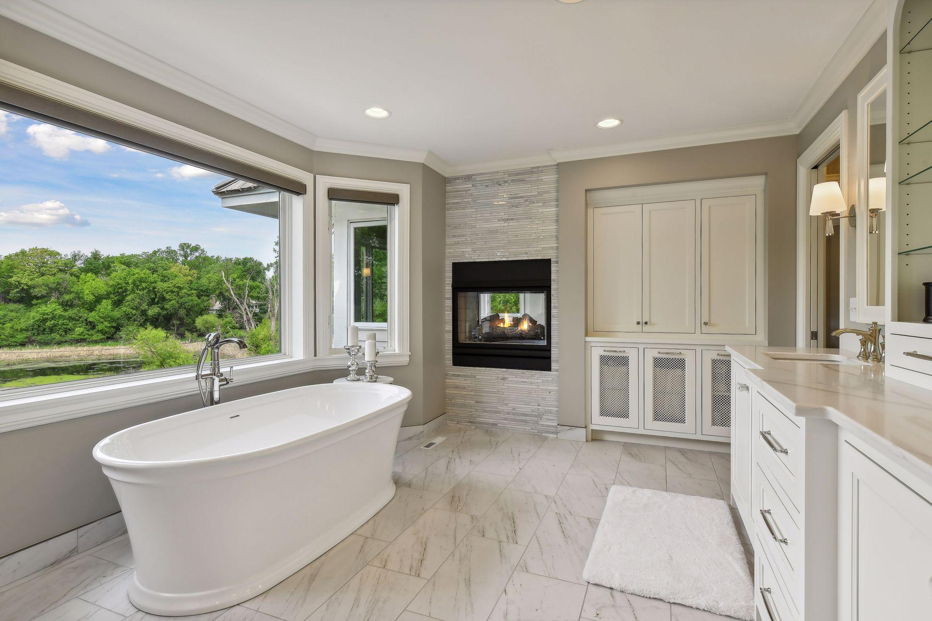 Clawfoot tub in master bedroom