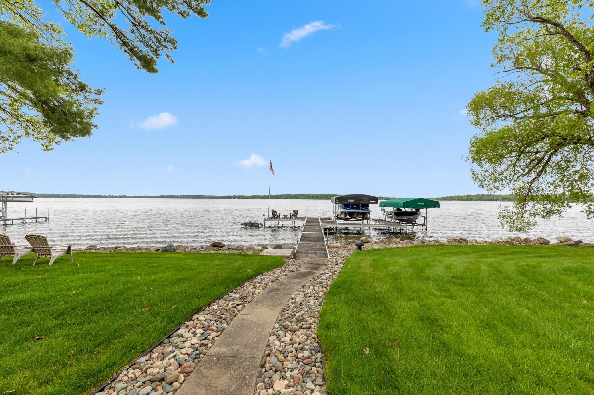 walkway to lake from home