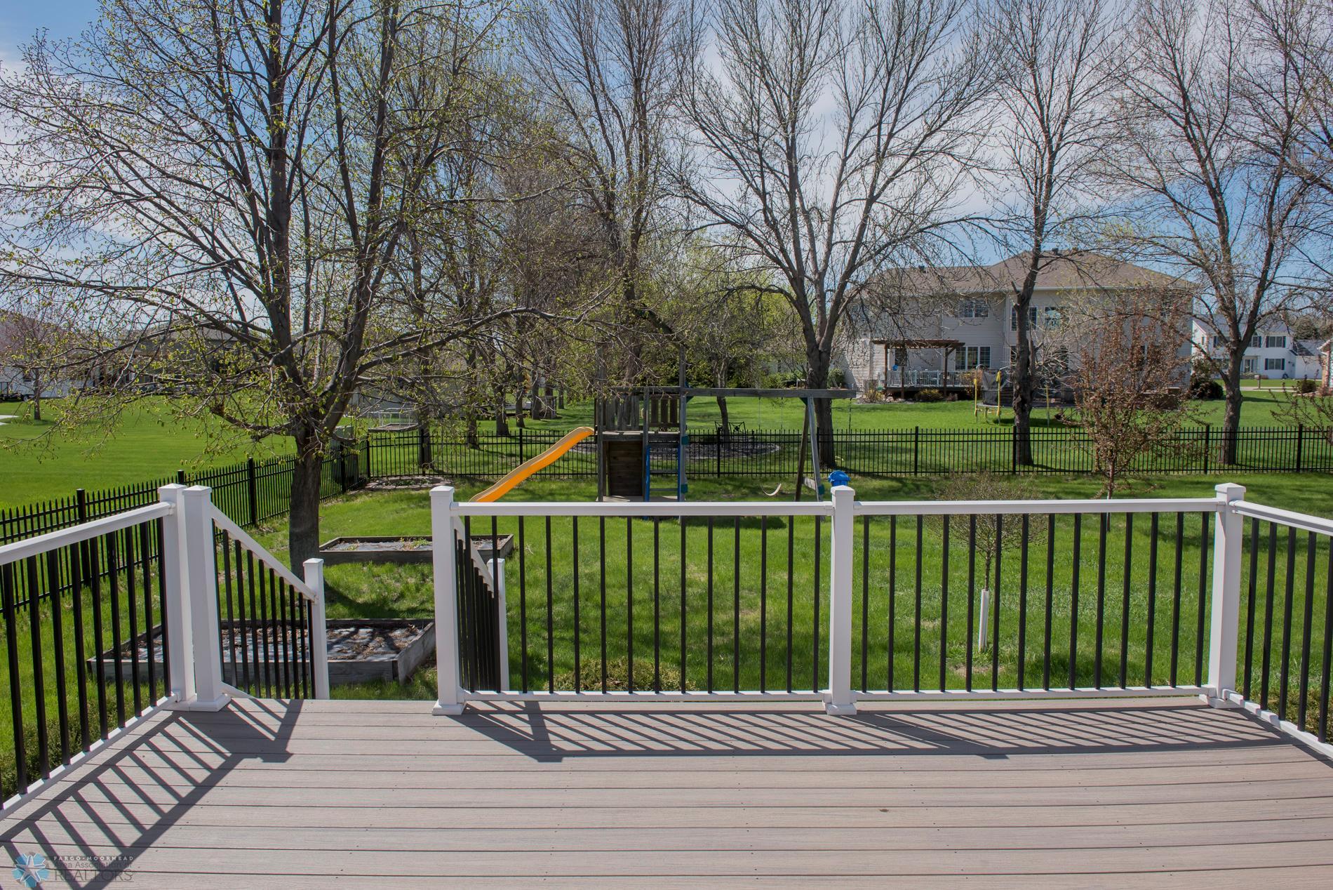 maintenance free deck overlooking backyard