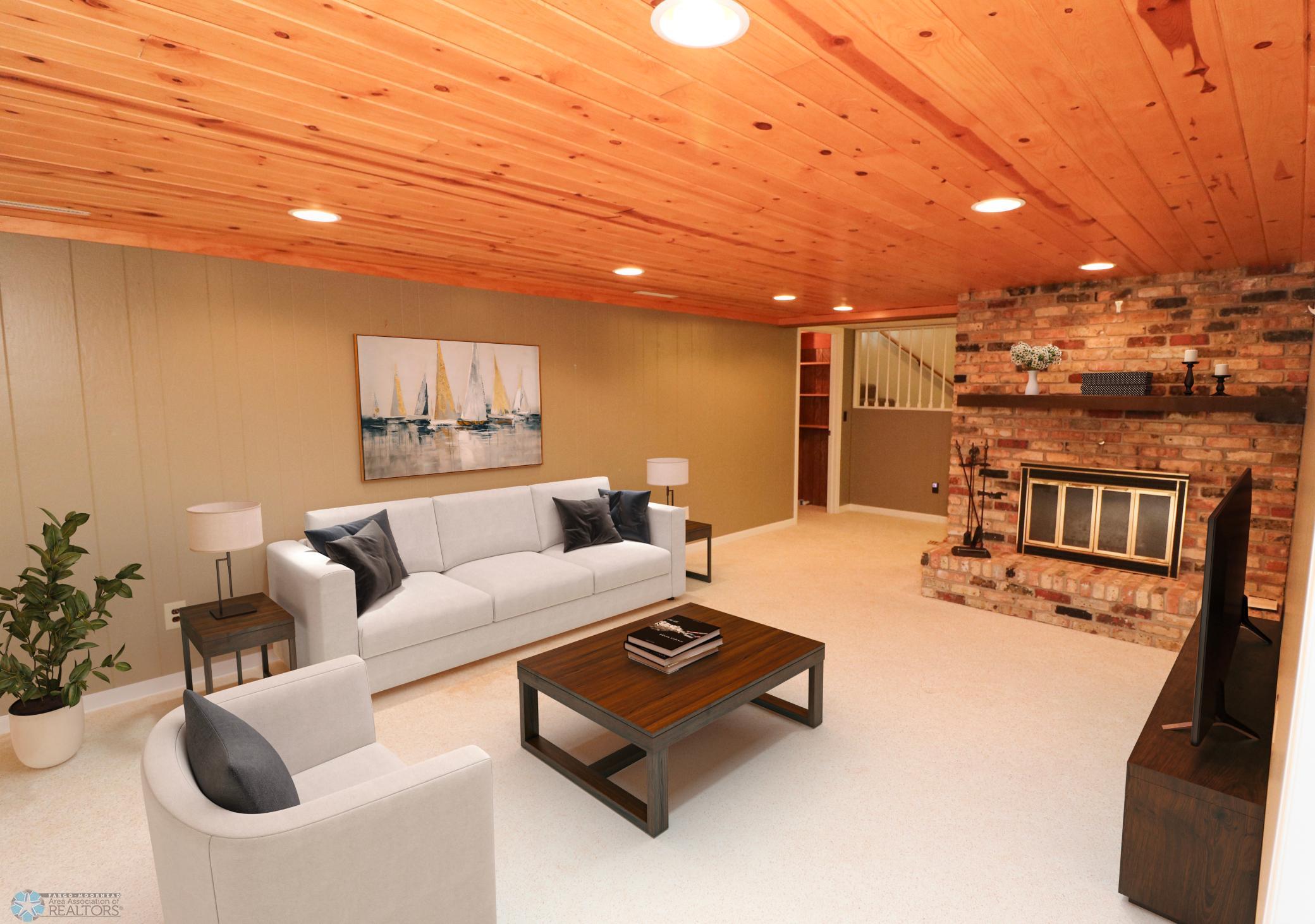Family room staged