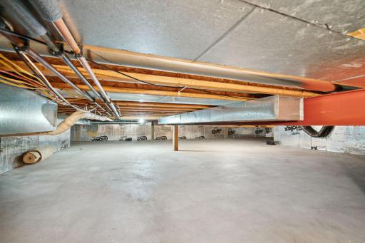 Huge crawl space off of utility room provides storage