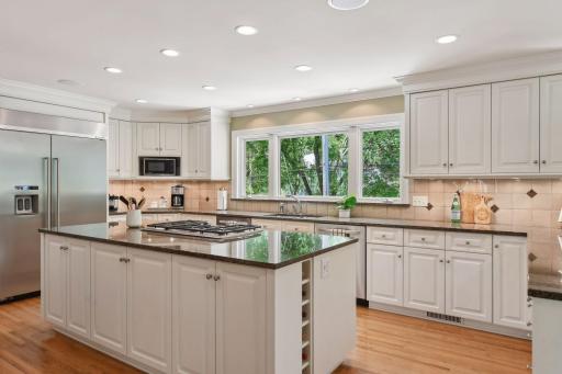 Bright southern light from kitchen windows.