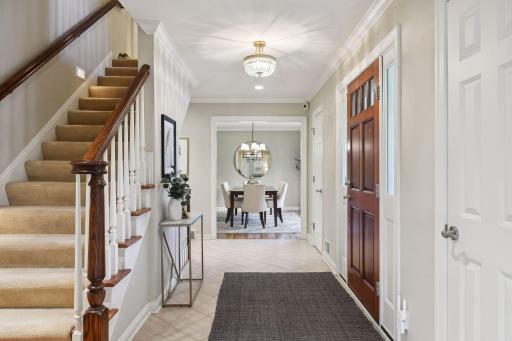 Foyer make a great transition to the inside