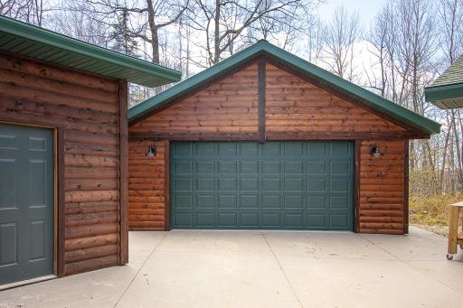 The 24x28 deep garage (built 2021) is heated & insulated. Plus walls are finished & painted!
