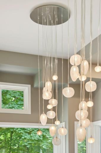 A work of art, handblown glass chandelier from Italy