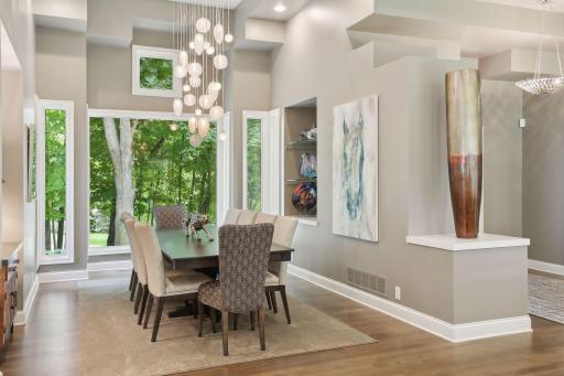 Bring your art collections to this gorgeous dining room