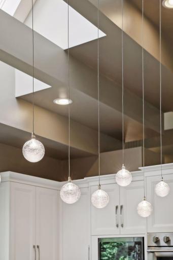Custom designed pendants create just the right amount of ambiance