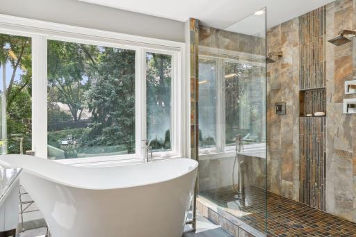 Soak in the views in this tub and separate shower