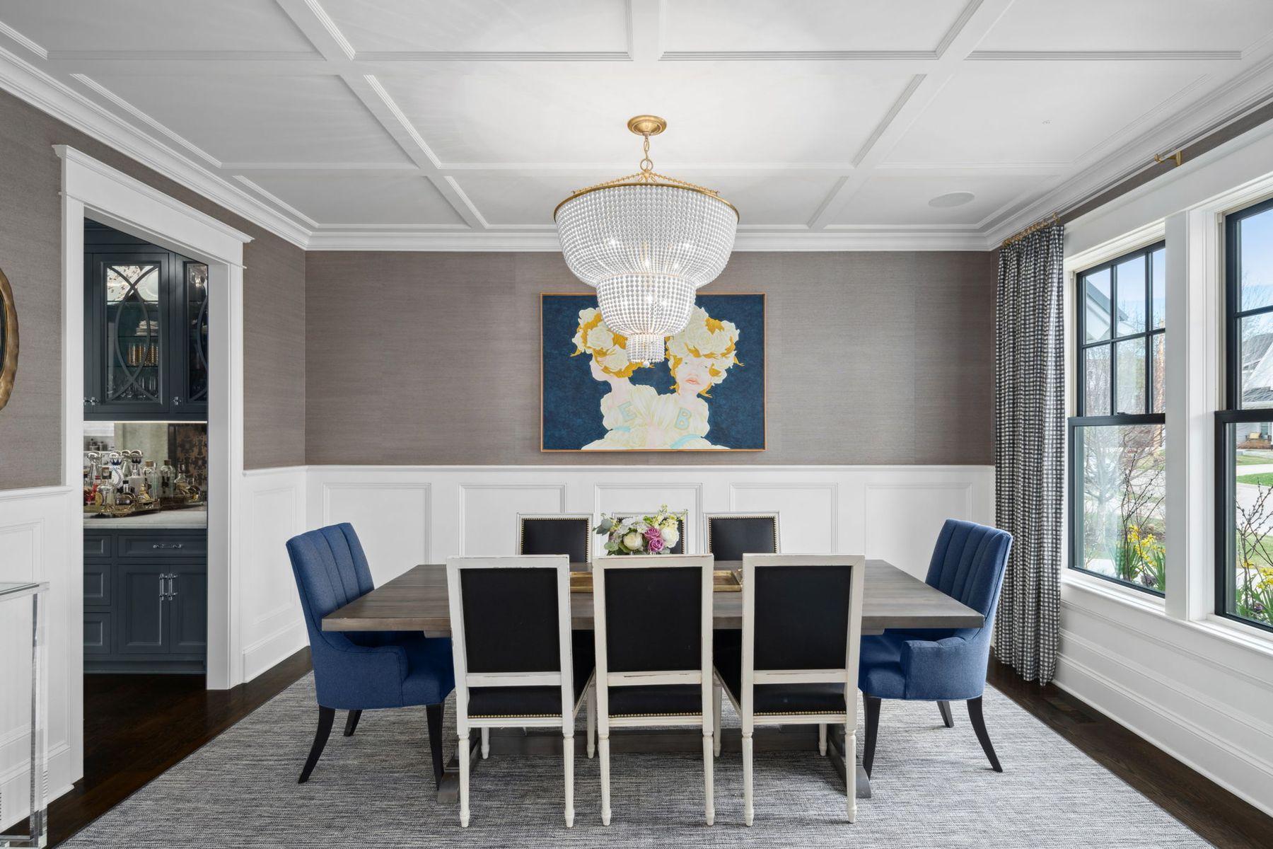 Highly textured formal dinning.