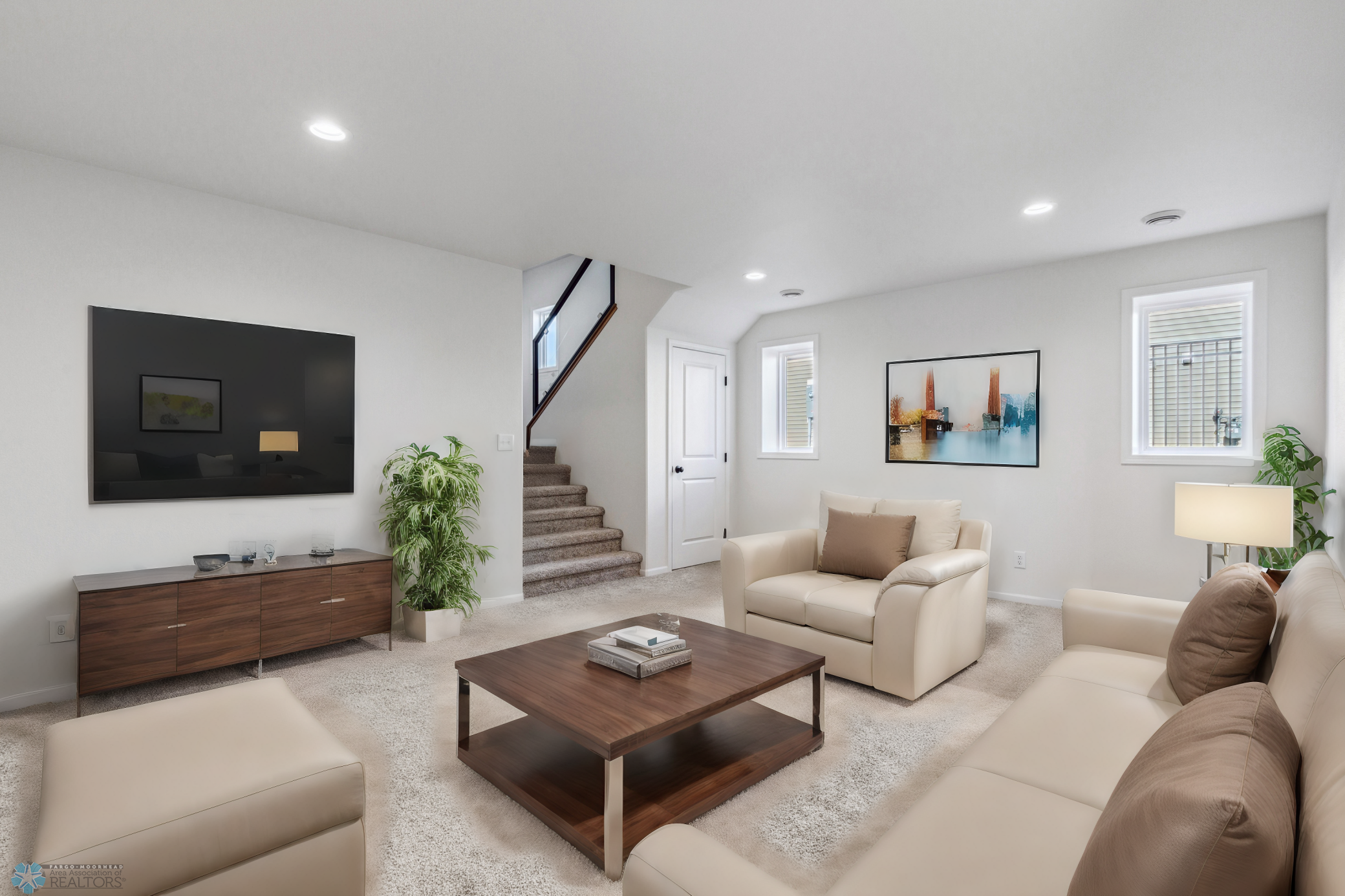 Virtually Staged Downstairs Living Room