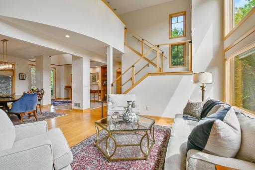 This view is toward the foyer from one of the main level seating area.