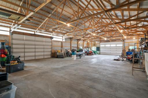 Pole barn has cement floor , 100 Amp, and heated spigot