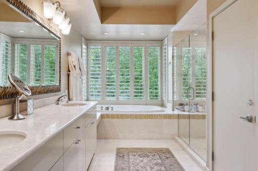 Natural light, separate tub and walk in shower