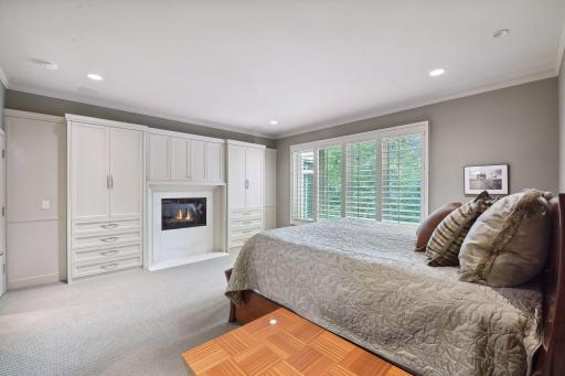 Built in wardrobes and gas burning fireplace