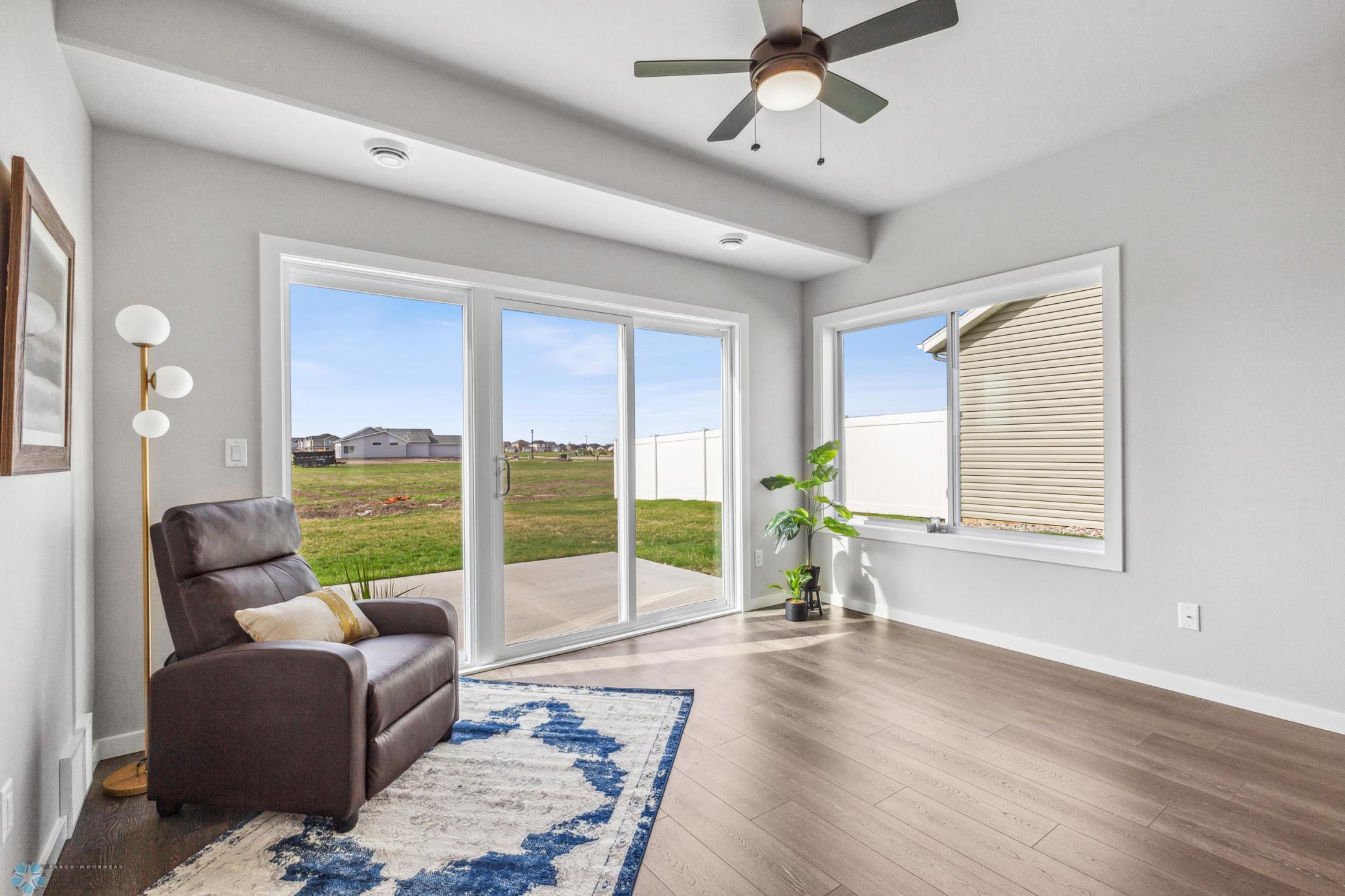 Sun room - great for all seasons, with 3-piece patio door.