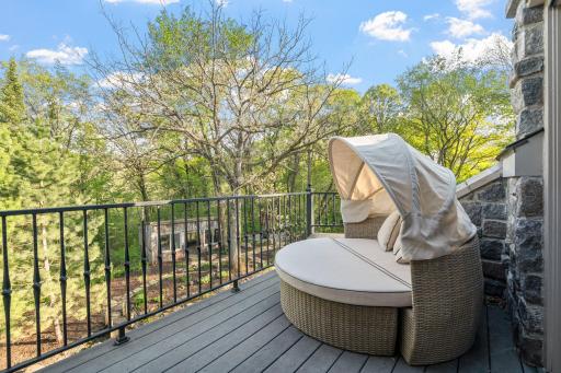 Access to the private balcony that offers treetop views