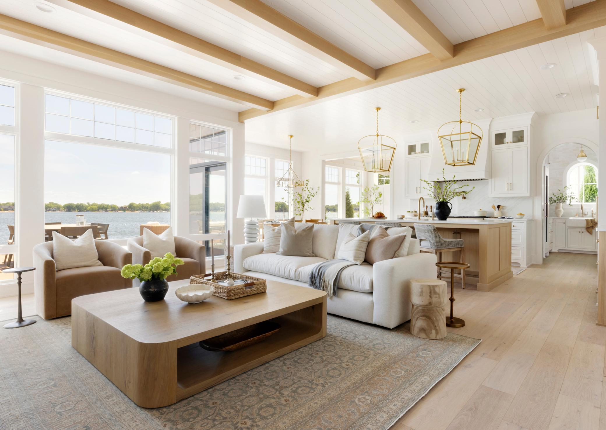 10' beamed ceiling Great room to KitchenKitchen