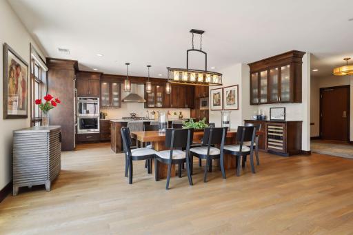 Open floor plan is ideal for entertaining and gathering around the large table