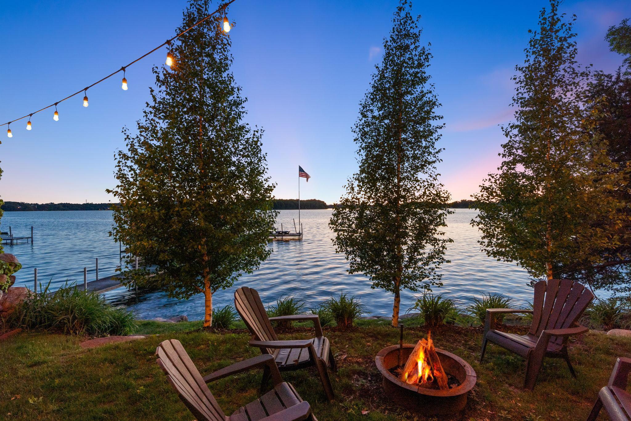 Lower level waterfront bonfire area to sit right at the waterfront.
