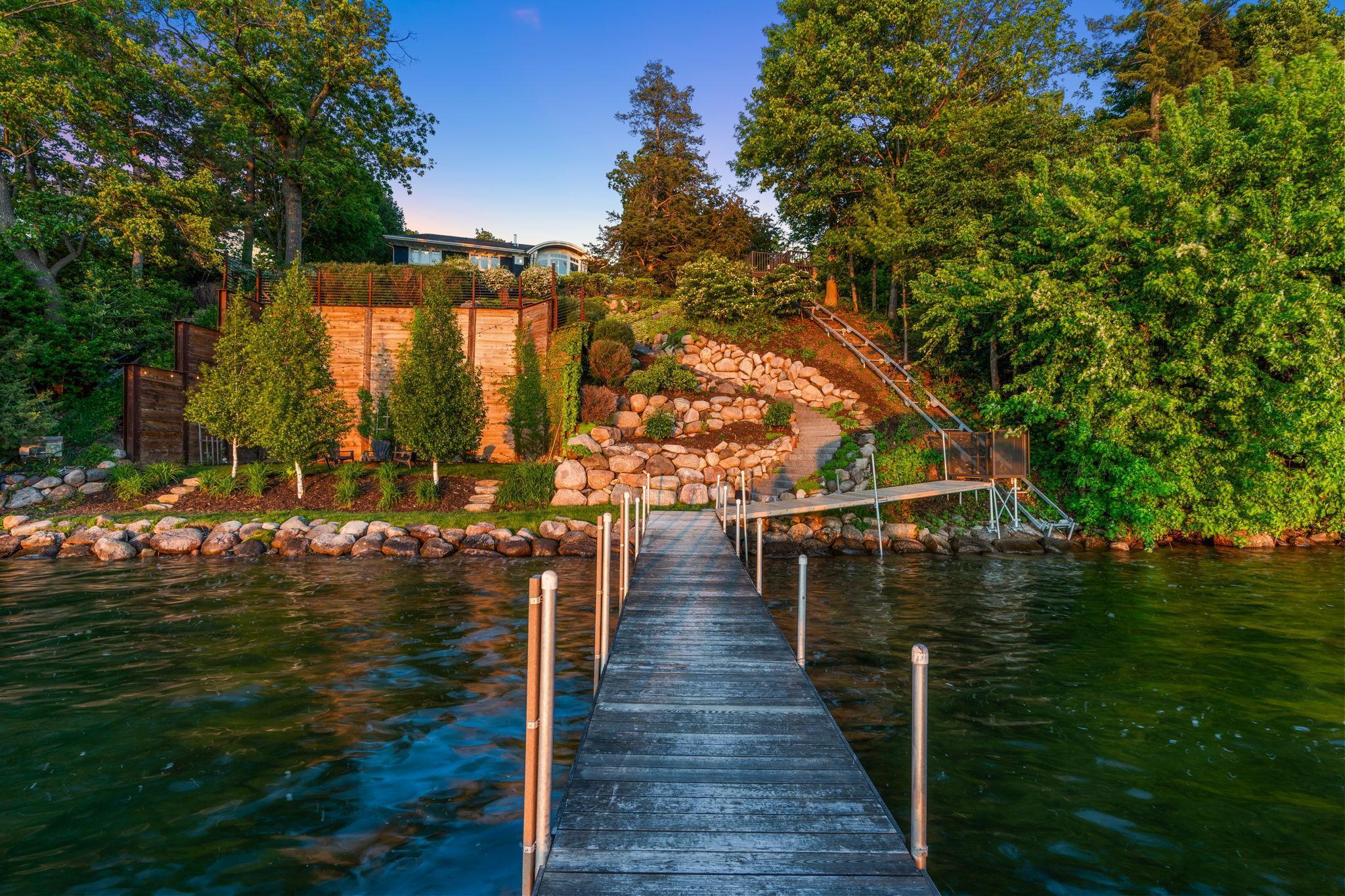 Expansive dock system for storing boats, jet ski’s, fishing and watching the sunset.
