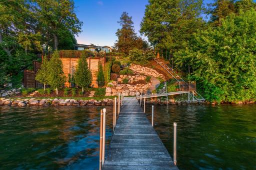 Expansive dock system for storing boats, jet ski’s, fishing and watching the sunset.