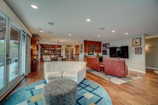The focal point of the entertainment space is the state-of-the-art subwoofer surround sound system, ensuring an unparalleled audio experience with 7 speakers for movie nights, parties, or simply unwinding after a long day.