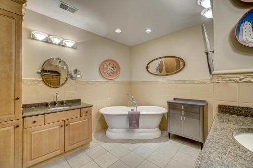 Master Bath is a great place to end the day with a long soak to relax and unwind from a long day.