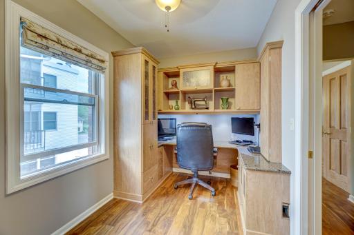 4th bedroom has Maple built-in desk with Silestone desk top. Every square foot of this unit was mathical in the design to utitize the space to it maximum capacity. Even a delux built-in Ironing Center Ironing Board.