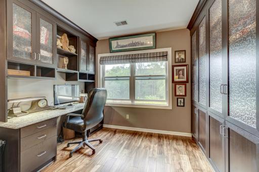 2nd bedroom has California Closet built-in desk with granite desk top. Large storage closet that adds eligence to the room.