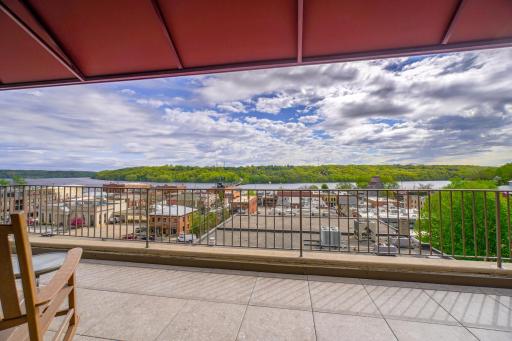 Expansive wrap around veranda features New Awnings, New Waterproofing Subfloor and Paver System in 2023.