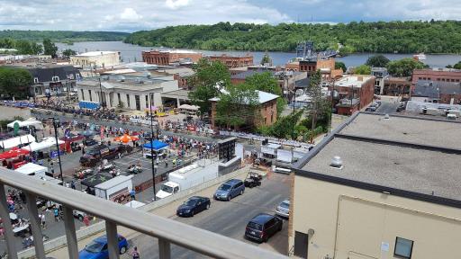 Bridge the Valley-Bike Rally activities seen from the veranda