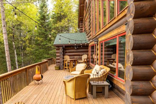 Wrap around deck is perfect for entertaining and enjoying lake views
