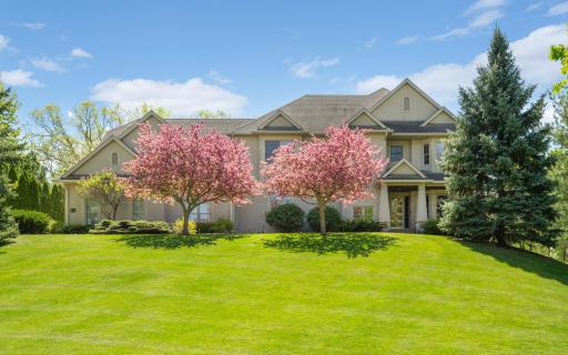 Beautifully landscaped 3.14 acre lot.