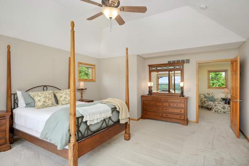 The expansive primary suite measures 16 x 18 feet.