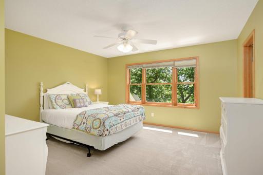 The fourth bedroom is an ensuite with huge walk in closet and private 3/4 bath.