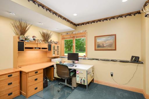 The 5th bedroom in the lower level is currently used as a home office.