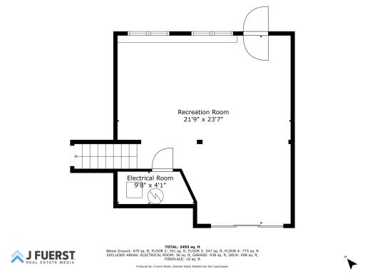 Lower level walkout family room level floorplan