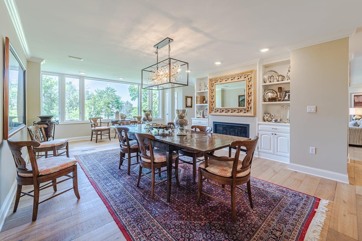 Lakeside Formal Dining Features Gas Fireplace