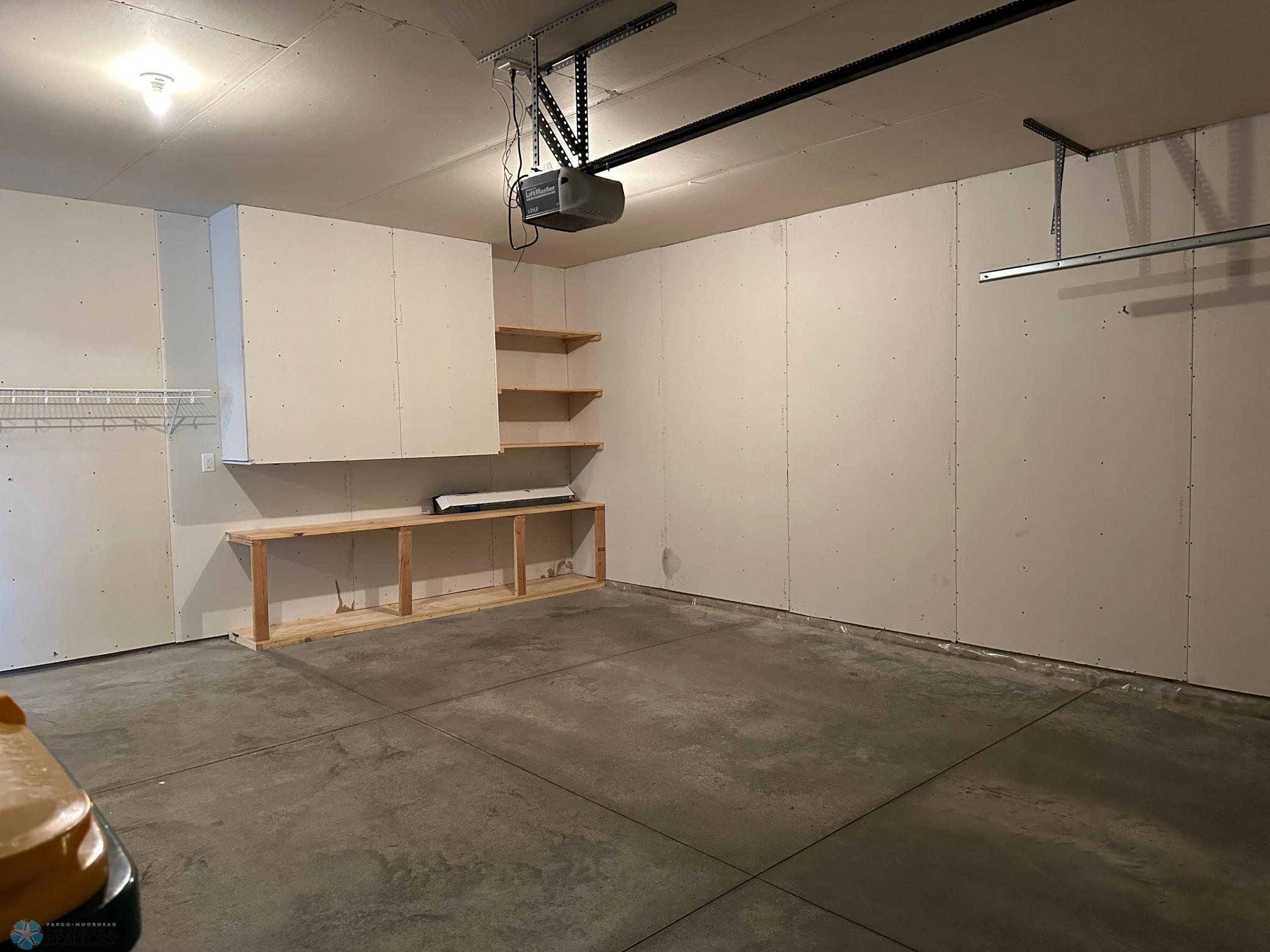 shelving and workbench is included