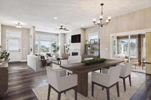 Spacious main living/dining area is filled with natural light